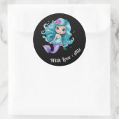 Schattigee zeemeermin kinder naamlabels ronde sticker (Tas)