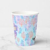 Schattigee zeemeermin kleurrijke koraalvis zee Ver Papieren Bekers (Rechts)