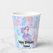 Schattigee zeemeermin kleurrijke koraalvis zee Ver Papieren Bekers (Voorkant)