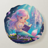 Schattigee zeemeermin lezen rond kussen (Achterkant)