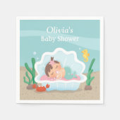Schattigee Zeemeermin Meisje Baby shower Party Ser Servetten (Voorkant)