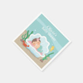 Schattigee Zeemeermin Meisje Baby shower Party Ser Servetten (Hoek)