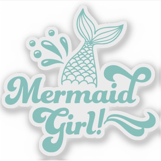 Schattigee zeemeermin meisje Sticker (Voorkant)