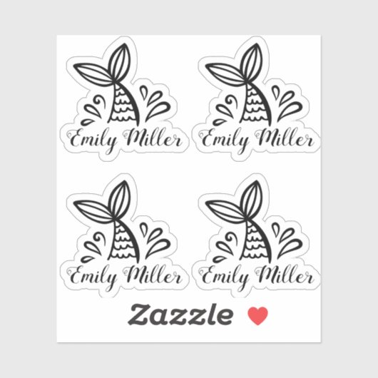 Schattigee zeemeermin meisje Sticker (Vel)