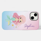 Schattigee zeemeermin meisjes gepersonaliseerd Case-Mate iPhone case (Achterkant (horizontaal))