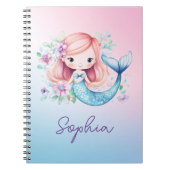 Schattigee zeemeermin meisjes gepersonaliseerd Not Notitieboek (Voorkant)