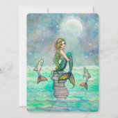 Schattigee zeemeermin meisjes verjaardagsfeestje u kaart (Achterkant)