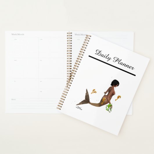 Schattigee zeemeermin met zeepaardjes dagelijkse p planner (Display)