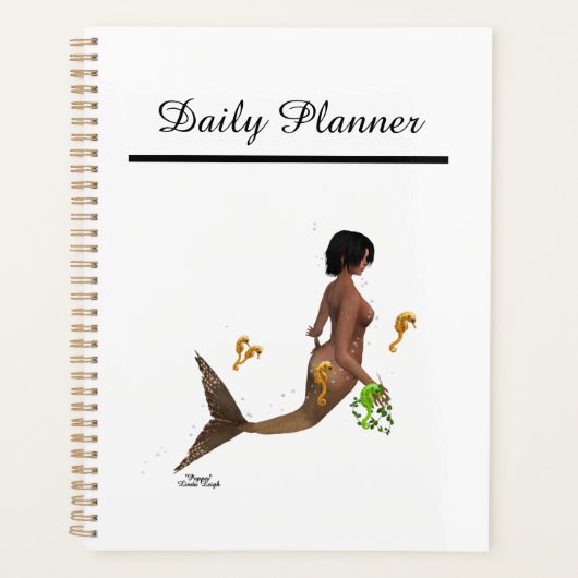 Schattigee zeemeermin met zeepaardjes dagelijkse p planner (Voorkant)