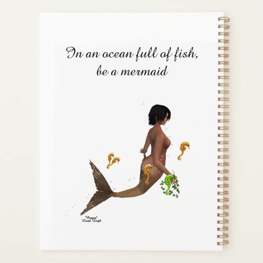 Schattigee zeemeermin met zeepaardjes dagelijkse p planner (Achterkant)