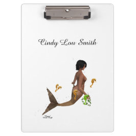 Schattigee zeemeermin met zeepaardjes klembord