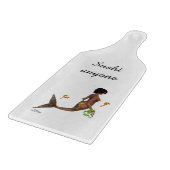 Schattigee zeemeermin met zeepaardjes peddel snijp snijplank (Hoek)