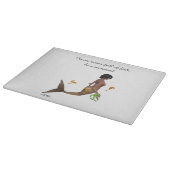 Schattigee zeemeermin met zeepaardjes snijplank (Hoek)