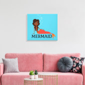Schattigee zeemeermin (mooie zwarte meid) canvas afdruk (Insitu (Woonkamer))