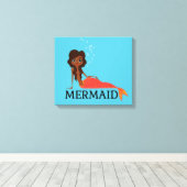 Schattigee zeemeermin (mooie zwarte meid) canvas afdruk (Insitu (Houten vloer))