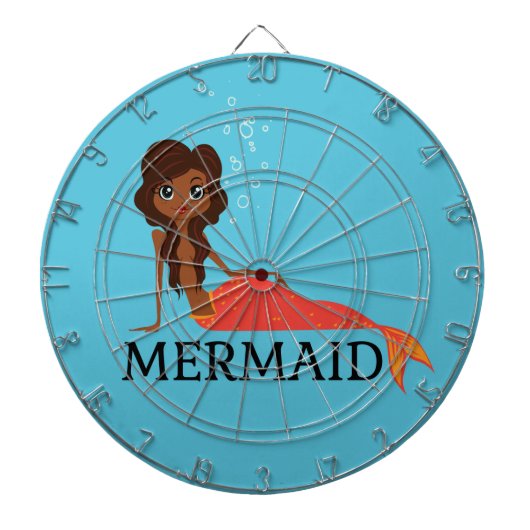 Schattigee zeemeermin (mooie zwarte meid) dartbord (Voorkant)