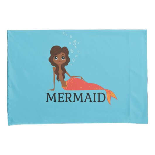 Schattigee zeemeermin (mooie zwarte meid) kussensloop (Voorkant-Rechts)