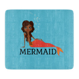 Schattigee zeemeermin (mooie zwarte meid) snijplank