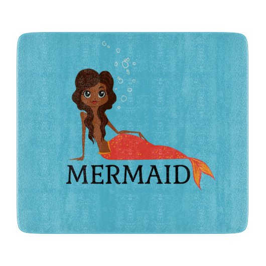 Schattigee zeemeermin (mooie zwarte meid) snijplank (Voorkant)