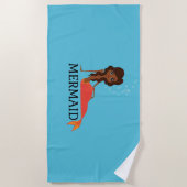 Schattigee zeemeermin (mooie zwarte meid) strandlaken (Voorkant)