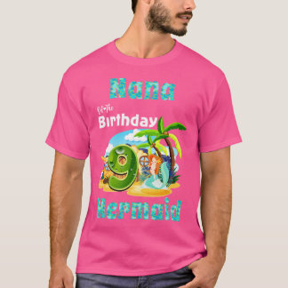 Schattigee Zeemeermin Nana van de 9e Verjaardag T-shirt