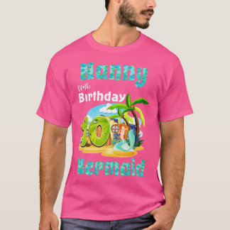 Schattigee zeemeermin Nanny van de 10e Verjaardag T-shirt