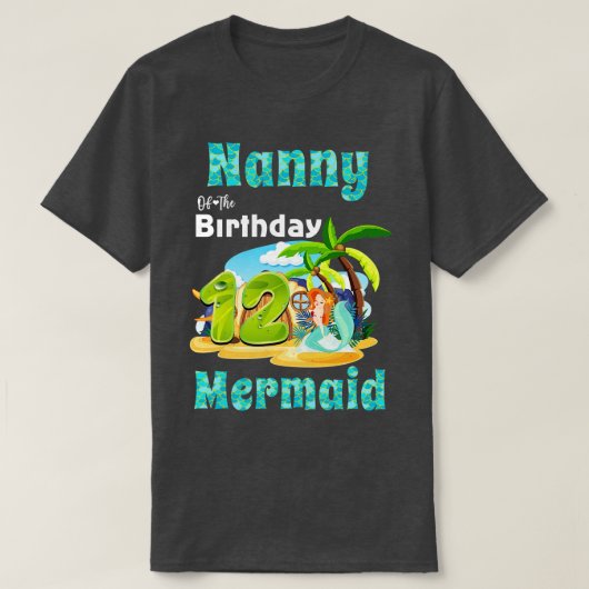 Schattigee zeemeermin nanny van de 12e verjaardag t-shirt (Design voorkant)