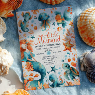 Schattigee Zeemeermin Ocean Life Waterverf Kids Ve Kaart