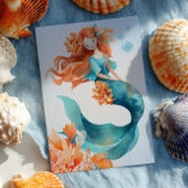 Schattigee Zeemeermin Ocean Life Waterverf Kids Ve Kaart