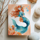 Schattigee Zeemeermin Ocean Marine Life Girl Kids  Kaart