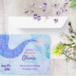 Schattigee zeemeermin onder het zee magische verja kaart