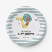 Schattigee zeemeermin onder het Zee Papieren Bordje (Voorkant)