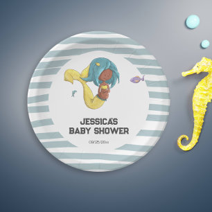 Schattigee zeemeermin onder het Zee Papieren Bordje