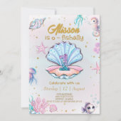 Schattigee zeemeermin Onder het Zee Verjaardagsfee Kaart (Voorkant)