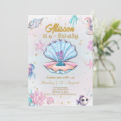 Schattigee zeemeermin Onder het Zee Verjaardagsfee Kaart (Staand voorkant)