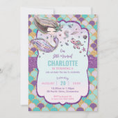 Schattigee Zeemeermin Onder het Zee Verjaardagszwe Kaart (Voorkant)