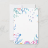 Schattigee Zeemeermin Onder het Zee Waterverf Baby Bedankkaart (Achterkant)