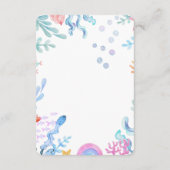 Schattigee Zeemeermin Onder het Zee Waterverf Baby Informatiekaartje (Achterkant)