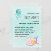 Schattigee Zeemeermin Onder het Zee Waterverf Baby Kaart (Voorkant / Achterkant)