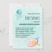 Schattigee Zeemeermin Onder het Zee Waterverf Baby Kaart (Voorkant)