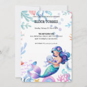 Schattigee Zeemeermin Onder het Zee Waterverf Baby Kaart (Voorkant)