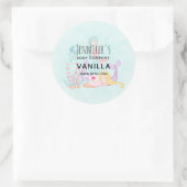 Schattigee Zeemeermin Onder het Zee Waterverf Zeep Ronde Sticker (Tas)