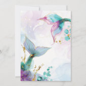 Schattigee Zeemeermin One der Het Zee 1e Verjaarda Kaart (Achterkant)