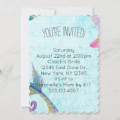 Schattigee Zeemeermin Paarse Baby Meisje Verjaarda Kaart (Achterkant)