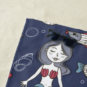 Schattigee Zeemeermin Patroon aangepaste tekst str Strandlaken (In situ)