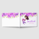 Schattigee zeemeermin | Pink Peonies Floral Baby s Gastenboek (Volledig)