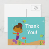 Schattigee Zeemeermin Pool Party Bedankt Opmerking Briefkaart (Voorkant / Achterkant)