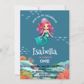 Schattigee Zeemeermin Regenboog kleurrijke Verjaar Kaart (Voorkant)