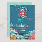 Schattigee Zeemeermin Regenboog kleurrijke Verjaar Kaart (Voorkant / Achterkant)