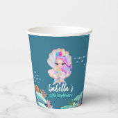 Schattigee Zeemeermin Regenboog parel kroonkroon V Papieren Bekers (Achterkant)